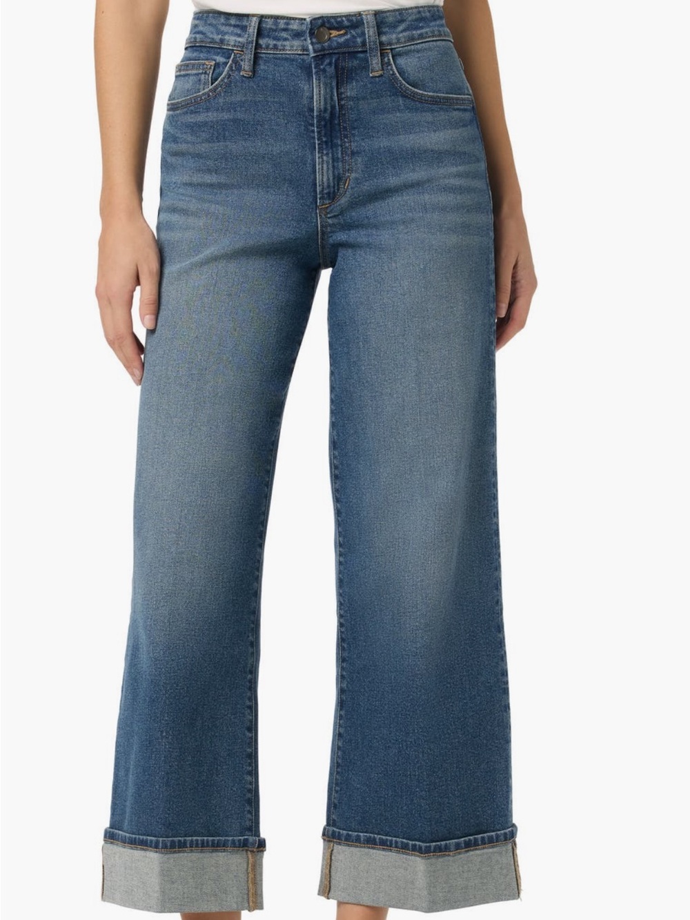 New Joe’s Cuffed High Waist Ankle Wide Leg Denim Jeans Size 29